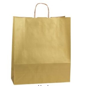 Gold Rush Zebra Precious Metal on Natural Kraft Paper Shopping Bag