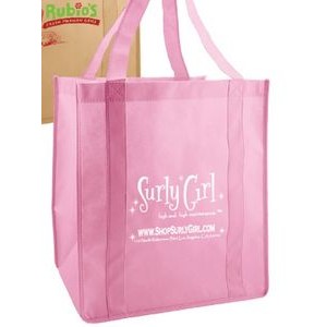 Pink Non-Woven Grocery Bag (13"x10"x15")