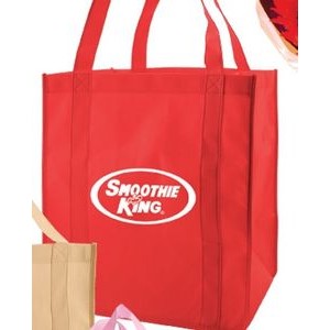 Burgundy Red Non-Woven Grocery Bag (13"x10"x15")