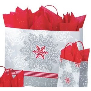 Christmas Lace Printed Paper Jaguar Shopping Bag (16"x6"x13")