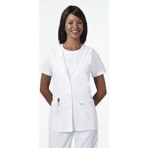 Cherokee Fashion Solid Lace-Trimmed Scrub Vest
