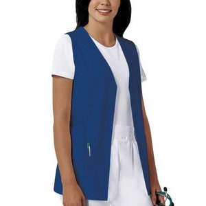 Cherokee® Fashion Solid Poplin Button Front Vest w/Soil Release