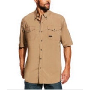 Ariat® Rebar™ Made Tough DuraStretch™ Men's Khaki Vent Shirt