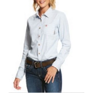 Ariat® FR Hermosa DuraStretch™ Women's White Windowpane Work Shirt