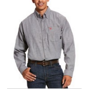 Ariat® FR Solid Twill DuraStretch™ Classic Men's Dark Navy Twill Work Shirt