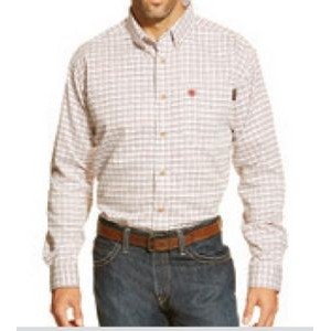 Ariat® FR Gauge Men's White Multi Work Shirt