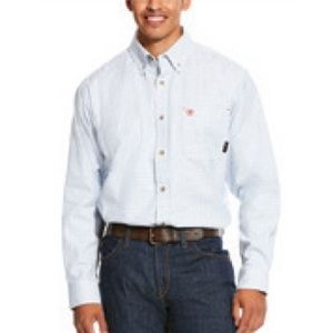 Ariat® FR Twill DuraStretch™ Classic Men's White Multi Work Shirt