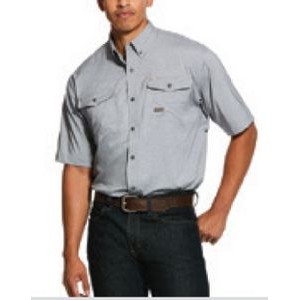 Ariat® Rebar™ Made Tough DuraStretch™ Men's Charcoal Heather Gray Vent Shirt