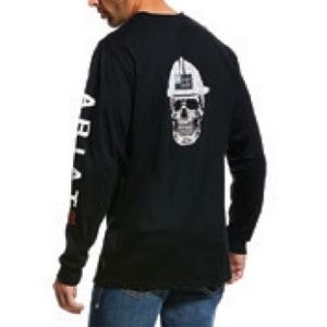 Ariat® FR Roughneck Men's Black Skull Logo T-Shirt