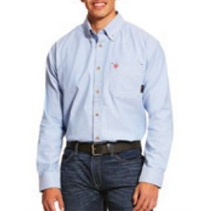 Ariat® FR Solid Twill DuraStretch™ Classic Men's Blue Twill Work Shirt