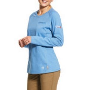 Ariat® FR AC Air Women's Steel Blue Heather Crew T-Shirt