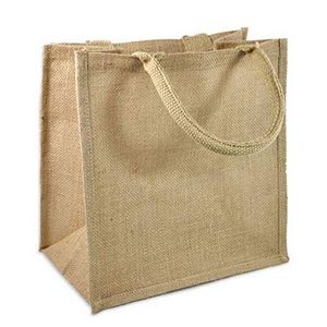 Bags: Burlap Tote Bags Soft Cotton Handles Laminated Interior