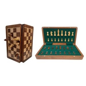 12 Inch Magnetic Wood Folding Chess Set