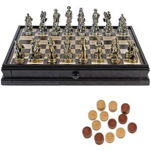 Civil War Chess & Checkers Game Set - 15 in.
