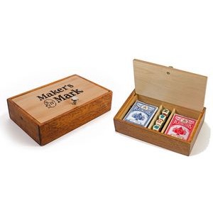 Aces & Spades Wood Card & Poker Dice Box