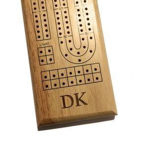 Classic Cribbage Set-Solid Wood 2 Track Board w/ Metal Pegs