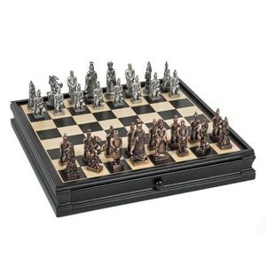Chinese Qin Chess & Checker Set w/ Storage