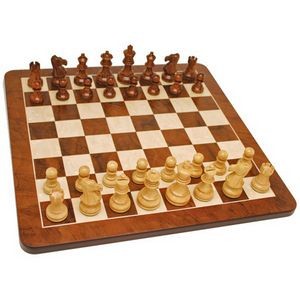 Grand English Style Chess Set - Weighted Pieces & 19" Board
