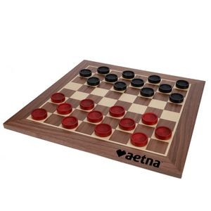Nostalgic Red and Black Wooden Checkers Set