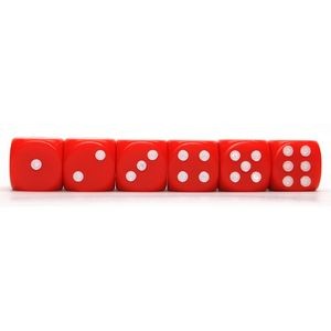 Opaque Red Dice - Set of 6