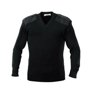Gov't Type Acrylic V-Neck Sweater- Black, O.D., Navy (S to XL)