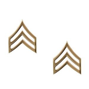 Polished Gold Military Sergeant Insignia Pin