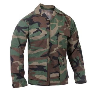 Woodland Camouflage Rip-Stop B.D.U. Shirts (XS to XL Short Length)