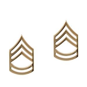 Polished Gold Military Sergeant First Class Insignia Pin