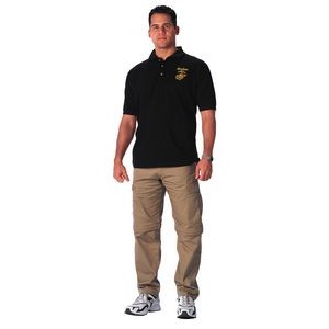 Black Military Embroidered Marines Polo Shirt (S to XL)