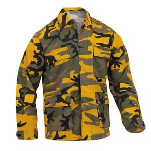 Stinger Yellow Camo Cotton/Poly Twill Tactical B.D.U. Shirts - Small-X-Large