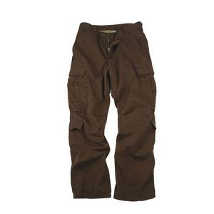 Brown Vintage Paratrooper Military Fatigue Pants (3X-Large)