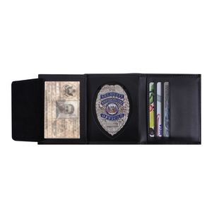 Leather Wallet W/Badge & ID Holder