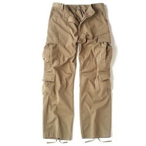 Khaki Vintage Paratrooper Military Fatigue Pants (2X-Large)
