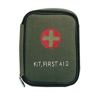 Olive Drab Military Zipper First Aid Pouch