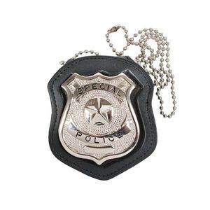 NYPD Style Leather Badge Holder with Clip