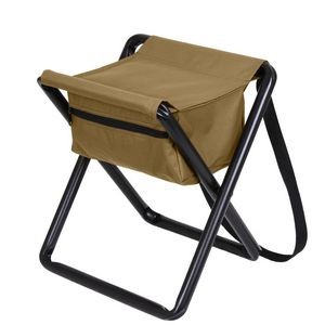 Deluxe Coyote Brown Folding Camp Stool W/ Pouch