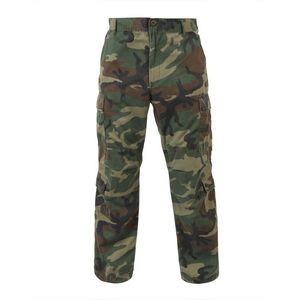 Woodland Camouflage Vintage Paratrooper Military Fatigue Pants (2X-Large)