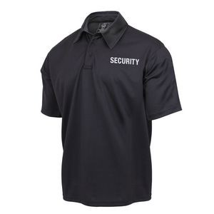Black Moisture Wicking Security Golf Polo Shirt (4XL)