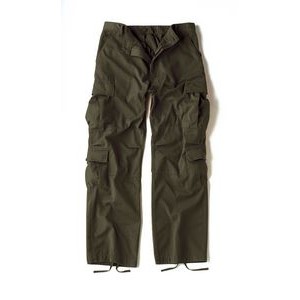Olive Drab Vintage Paratrooper Military Fatigue Pants (XS to XL)
