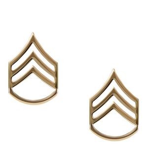 Polished Gold Military Staff Sergeant Insignia Pin