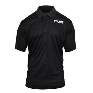 Black Moisture Wicking 'Police' Polo Shirt (S-XL)