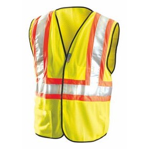 Premium Mesh Two Tone Safety Vest (2 Pockets)