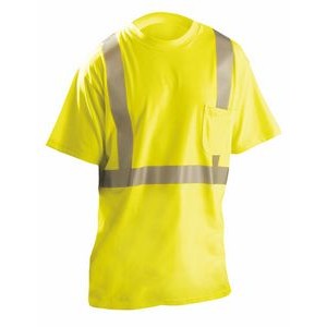 Flame Resistant Dual Certified For Arc and Flash Fire Short Sleeve ANSI Class 2 T-Shirt w/Pocket
