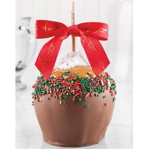 Holiday Red & Green Snowflake Apple w/Milk Chocolate