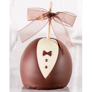 Groom Wedding Caramel Apple w/Dark Belgian Chocolate