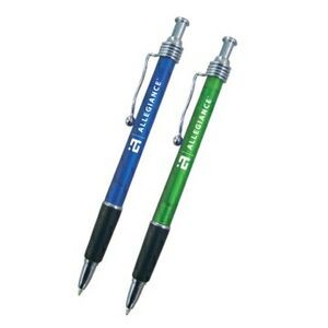Color Barrel Pen w/ Black Soft Grip & Twisted Pocket Clip (3 Days)