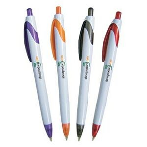 White Barrel Pen w/ Color Trim and Tip (3 Days)