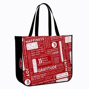 Stylish Round Cornered  Laminated Shopping Tote Bag 16"x14"x6"