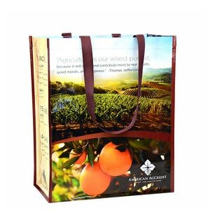 Custom Full-Color 145g Laminated Woven Grocery Bag 14"x17"x8"