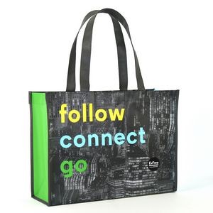 Custom Full-Color 120g Laminated Non-Woven Promotional Tote Bag 15"x11"x5"